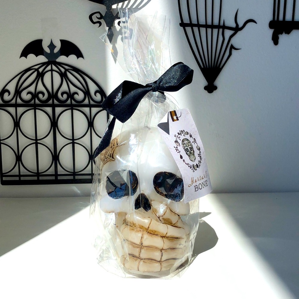 🎃HALLOWEEN MORTAR SKELETON HEAD CANDLE